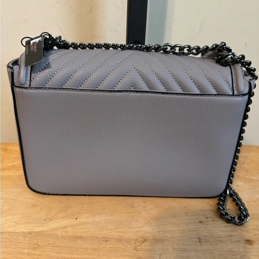 Victoria's Secret Gray Chevron Crossbody Bag